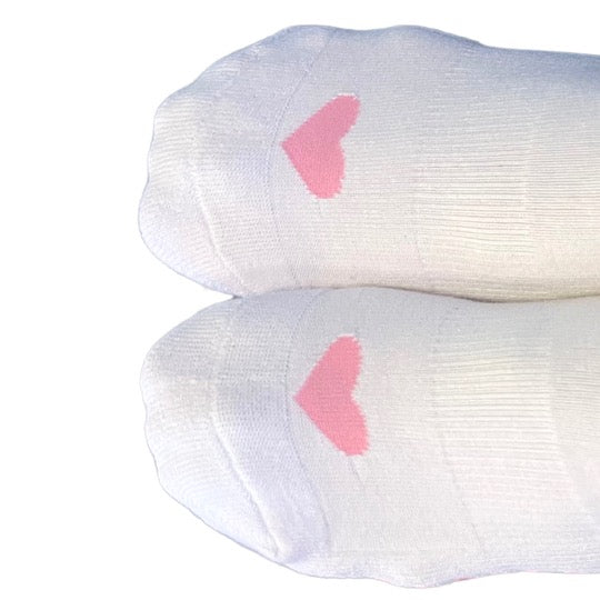 Pink and White "Stay Grounded" Grippie Socks