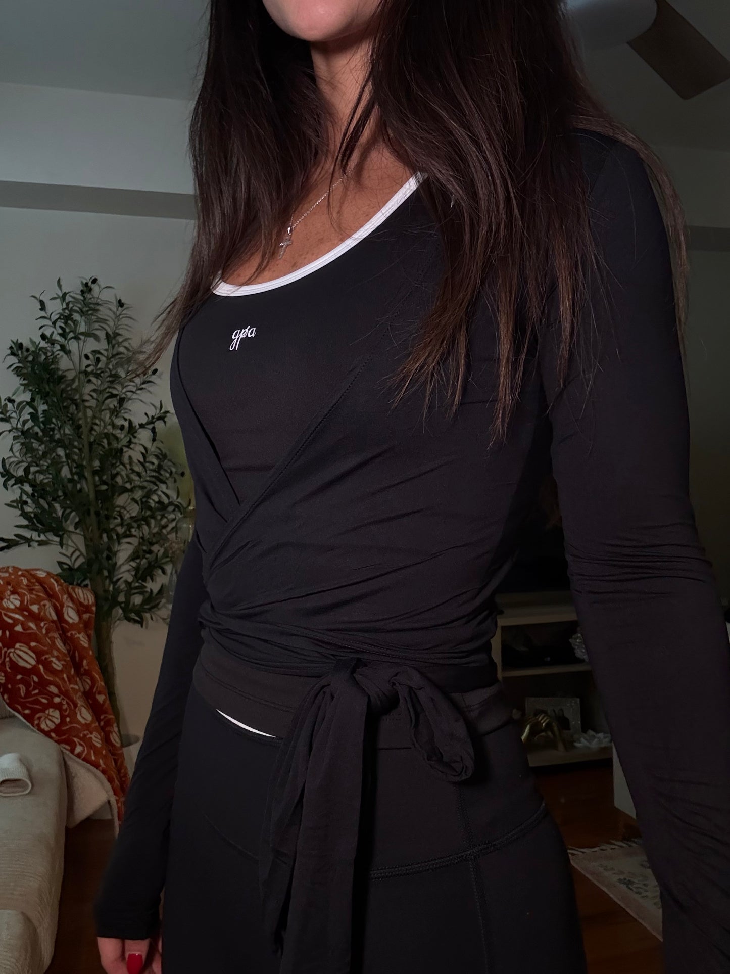PRE-ORDER - Black Lightweight Wrap Top