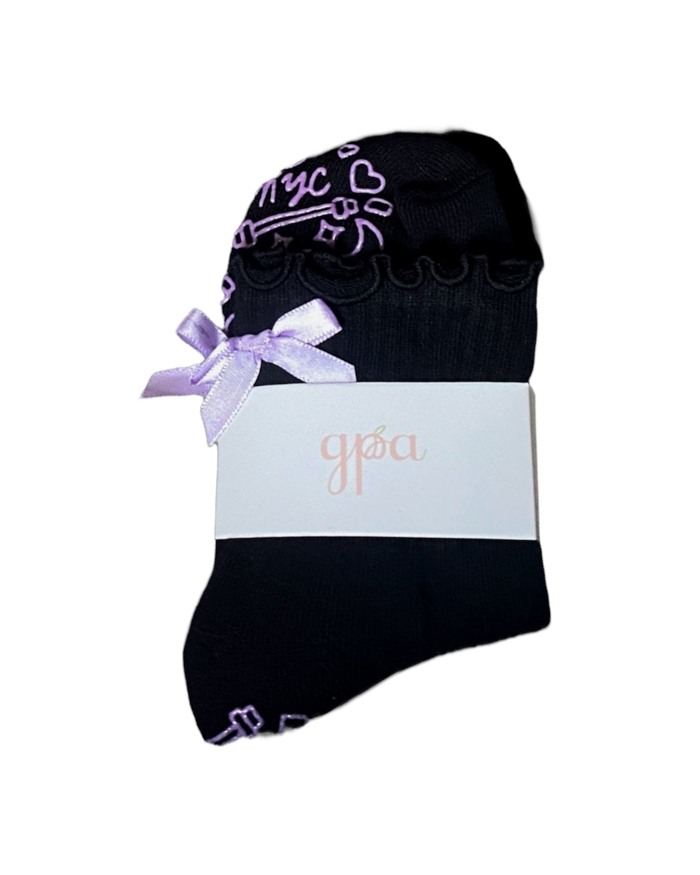 Black & Lavender Stay Grounded Grippie Socks